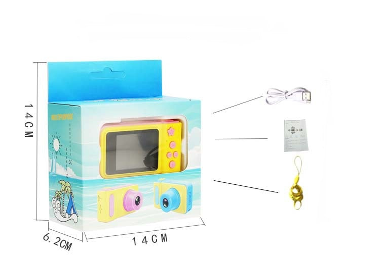 Product packaging with dimensions and accessories on a white background