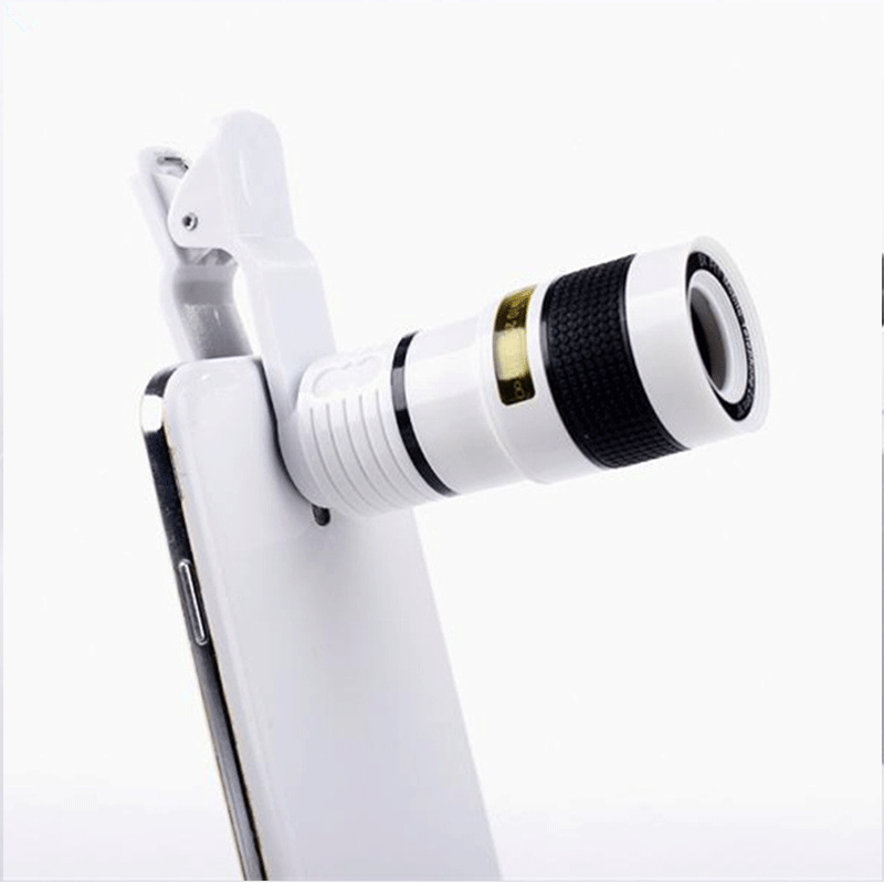White mobile telephoto lens