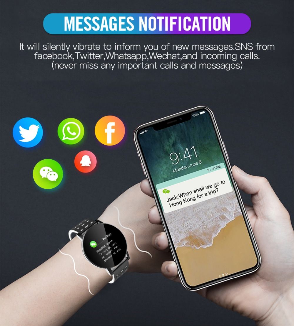 Smartphone and smartwatch with message notifications on a dark background